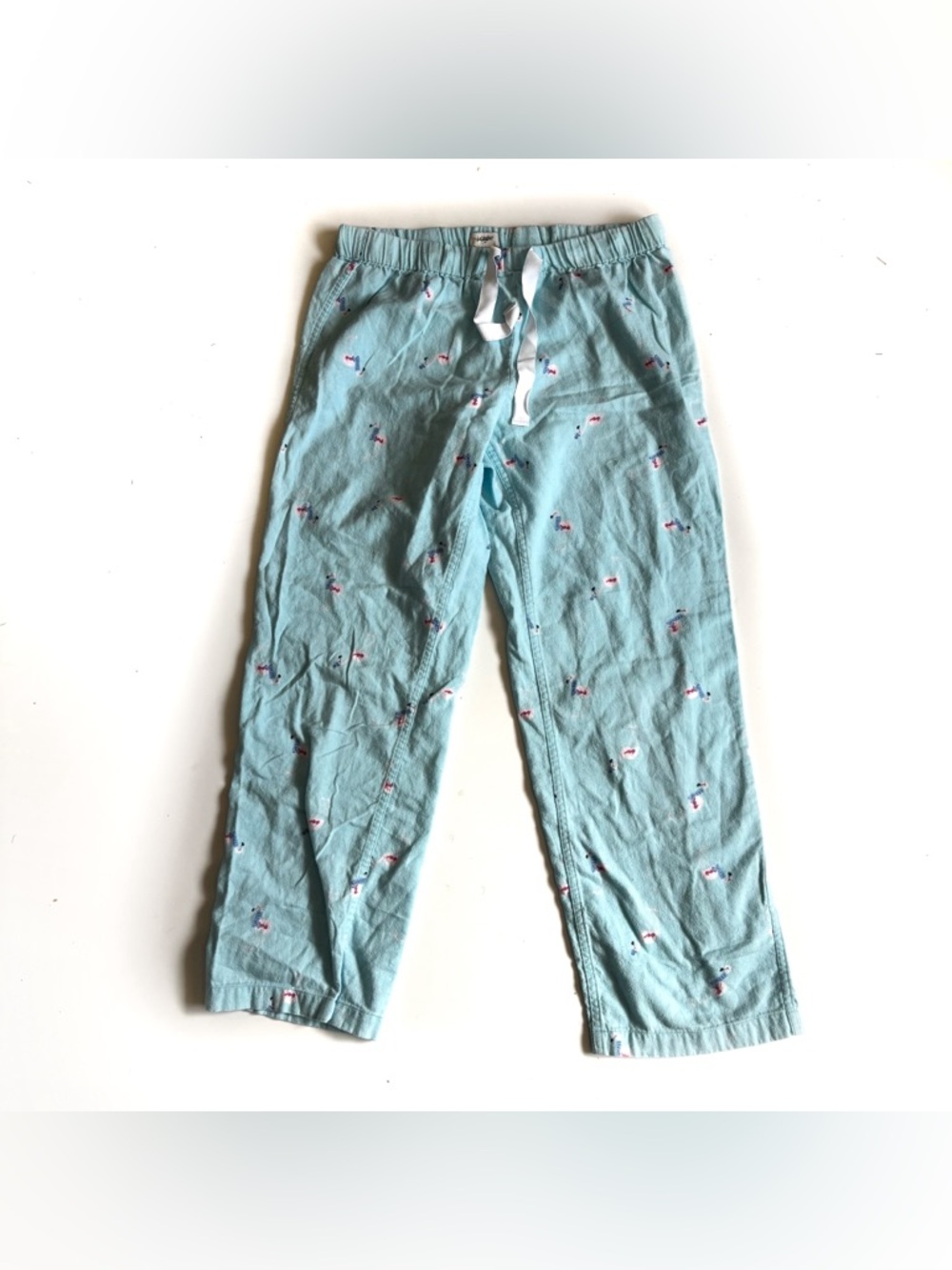 J Crew Teal with Flamingo Detail Flannel Pajama Pants - S
